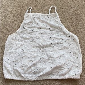 High neck floral top